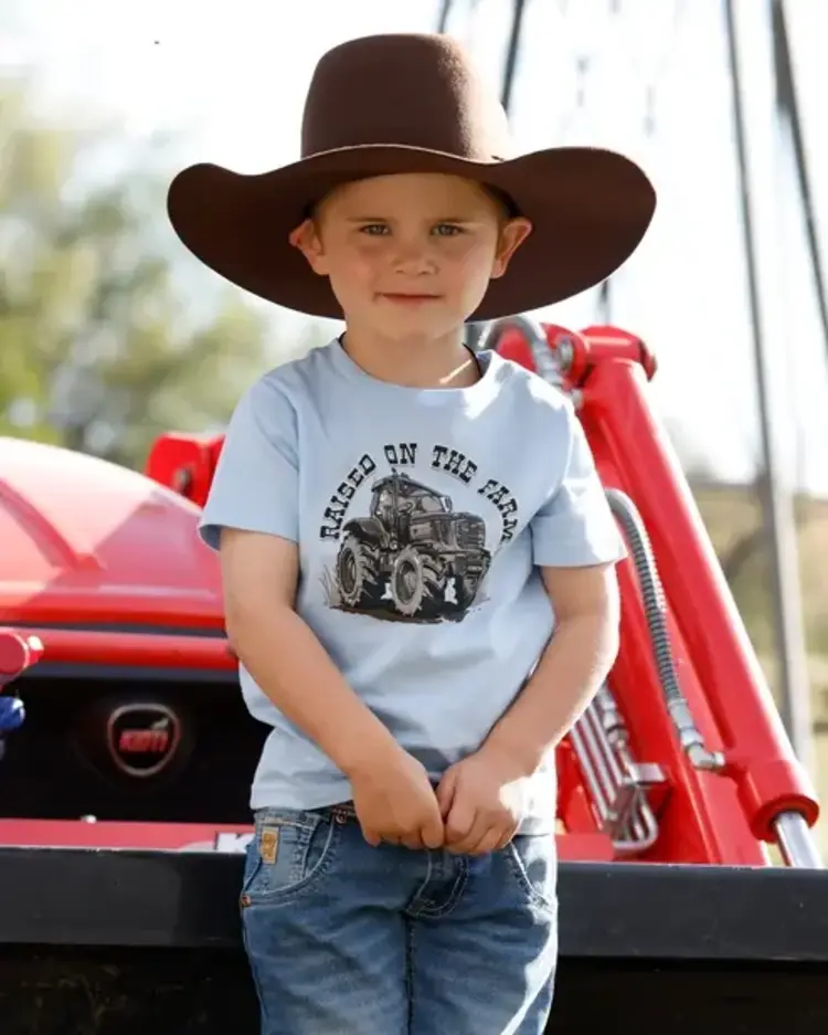 Cinch Infant Raised On The Farm Tee Blue