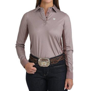 Cinch Polka Dot Hybrid Shirt Lilac