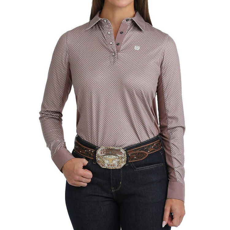 Cinch Polka Dot Hybrid Shirt Lilac