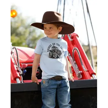 Cinch Toddler Raised On The Farm Tee Blue