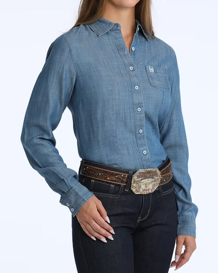 Cinch Solid Chambray Button Down