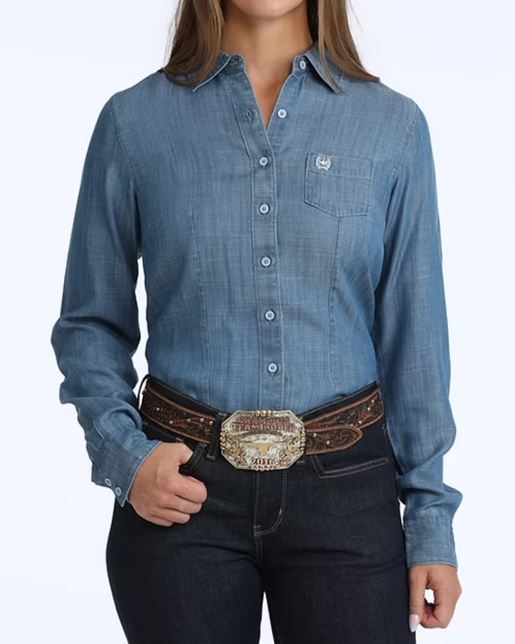 Cinch Solid Chambray Button Down