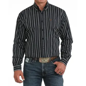 Cinch Navy Stripe Print Button Down