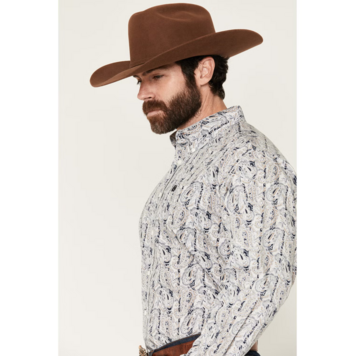 Cinch Paisley Print Button Down Cream