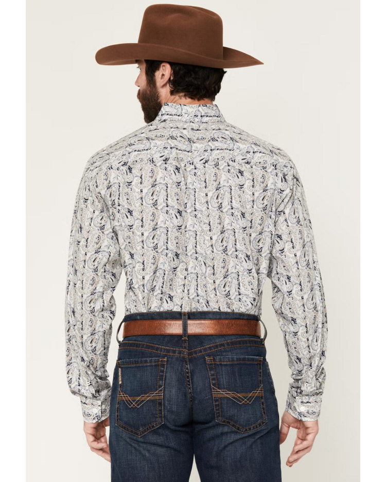 Cinch Paisley Print Button Down Cream