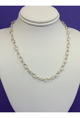 NECKLACE-SILVER OVAL LINK 16IN