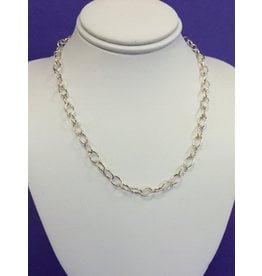 NECKLACE-SILVER OVAL LINK 16IN