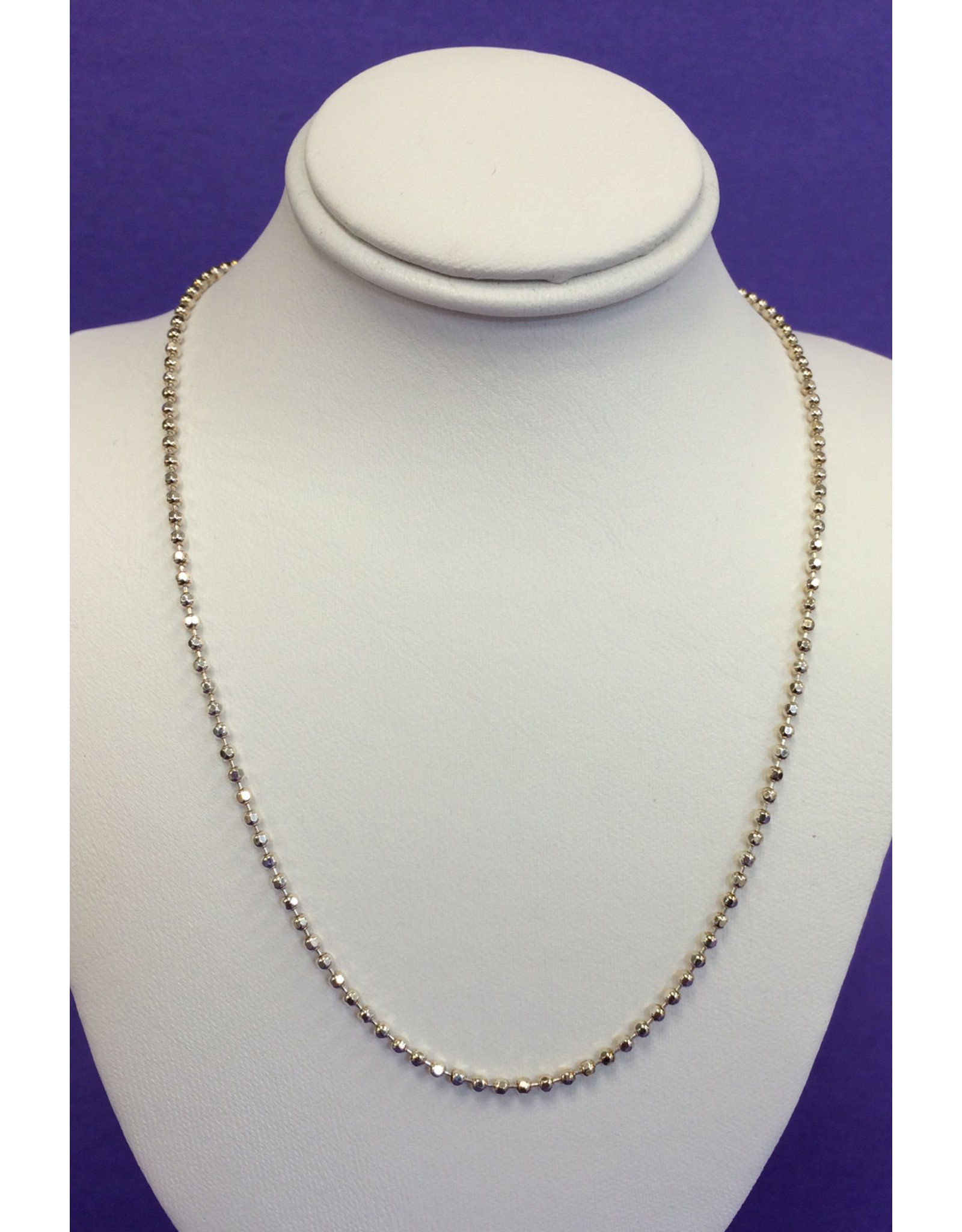 NECKLACE-SILVER BEAD CHAIN 16