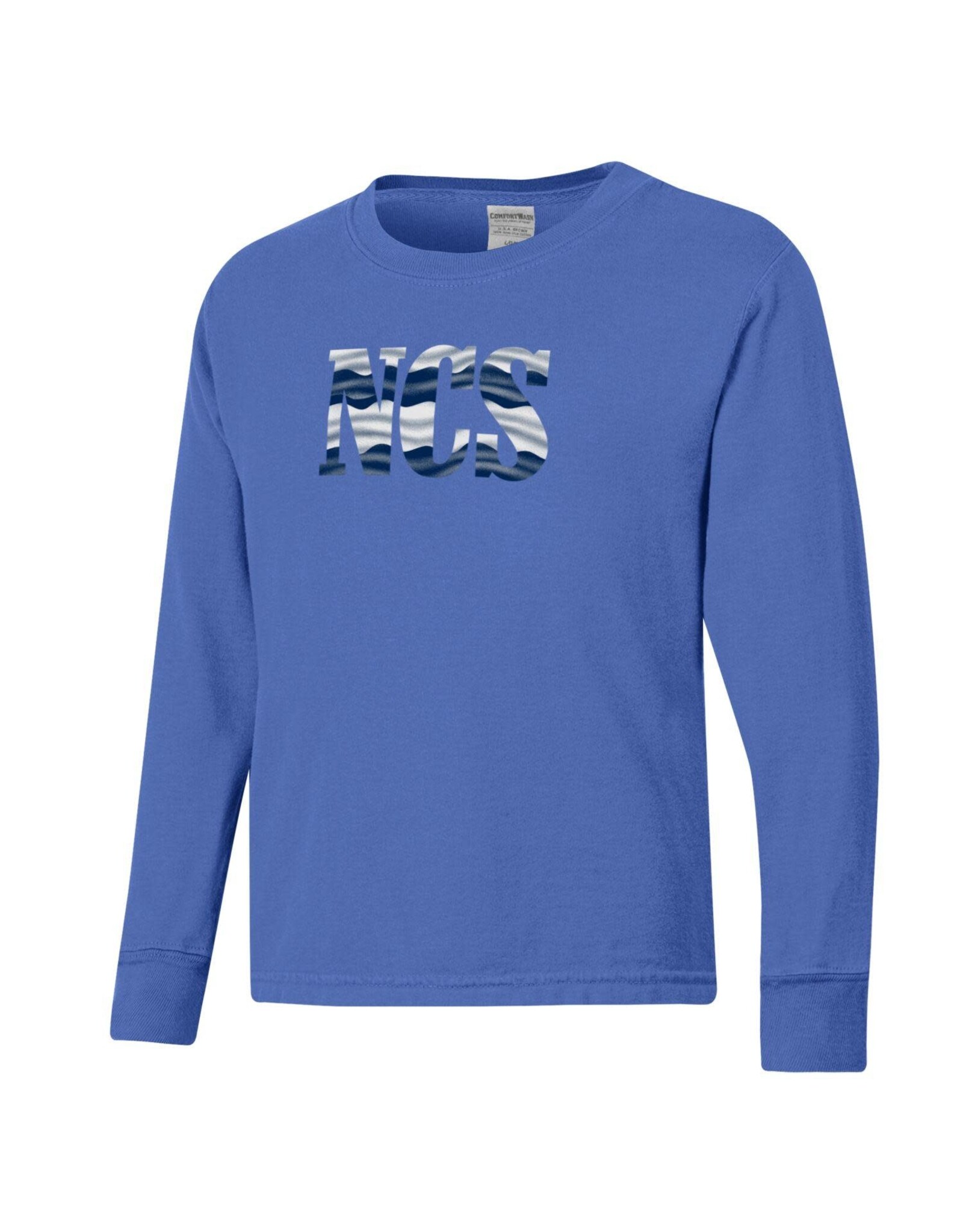 TEE SHIRT YTH LS BLUE NCS