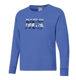 TEE SHIRT YTH LS BLUE NCS