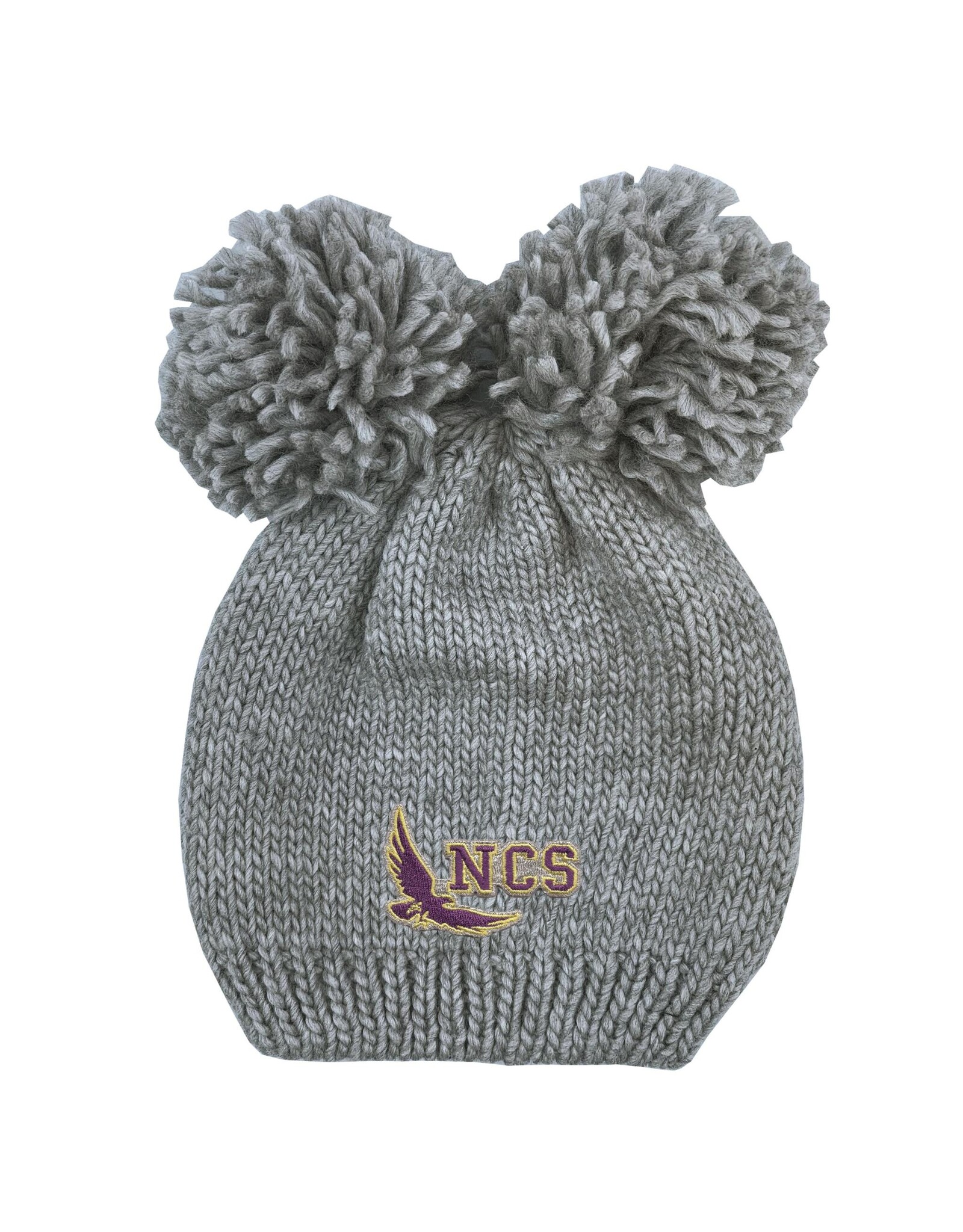 HAT YOUTH DBL POM GREY