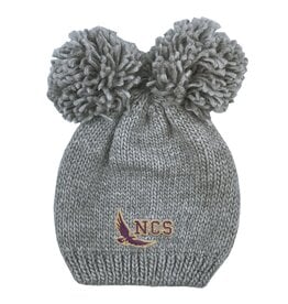 HAT YOUTH DBL POM GREY