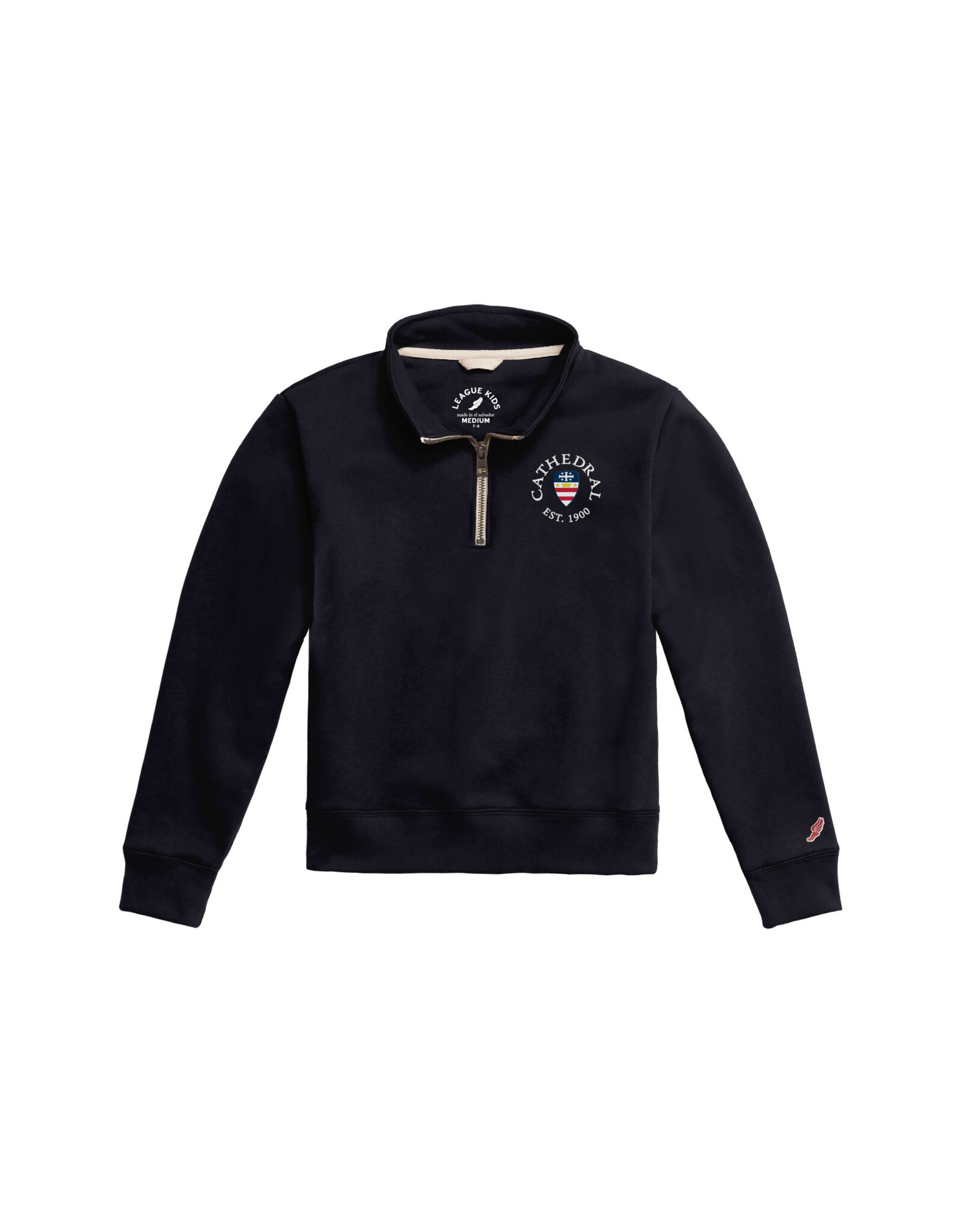 YOUTH 1/4 ZIP - BLUE/RED SHIELD