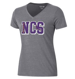 WOMEN'S TRI-BLEND SS VNECK