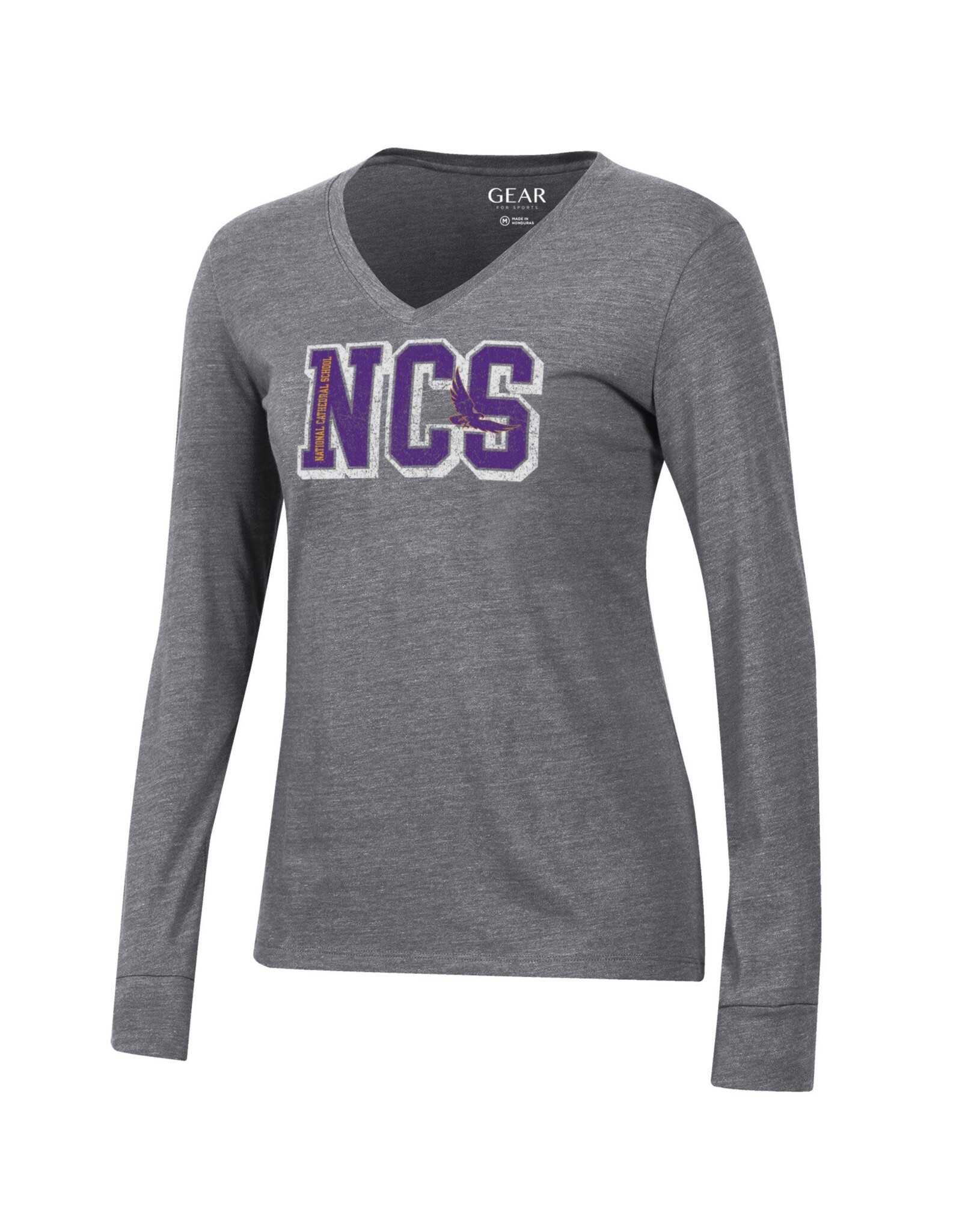 WOMEN'S TRI-BLEND LS VNECK