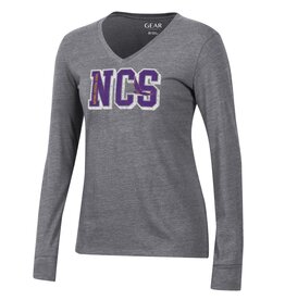 WOMEN'S TRI-BLEND LS VNECK