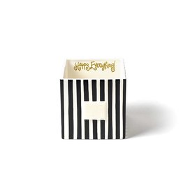 Happy Everything Black Stripe Mini Nesting Cube Medium