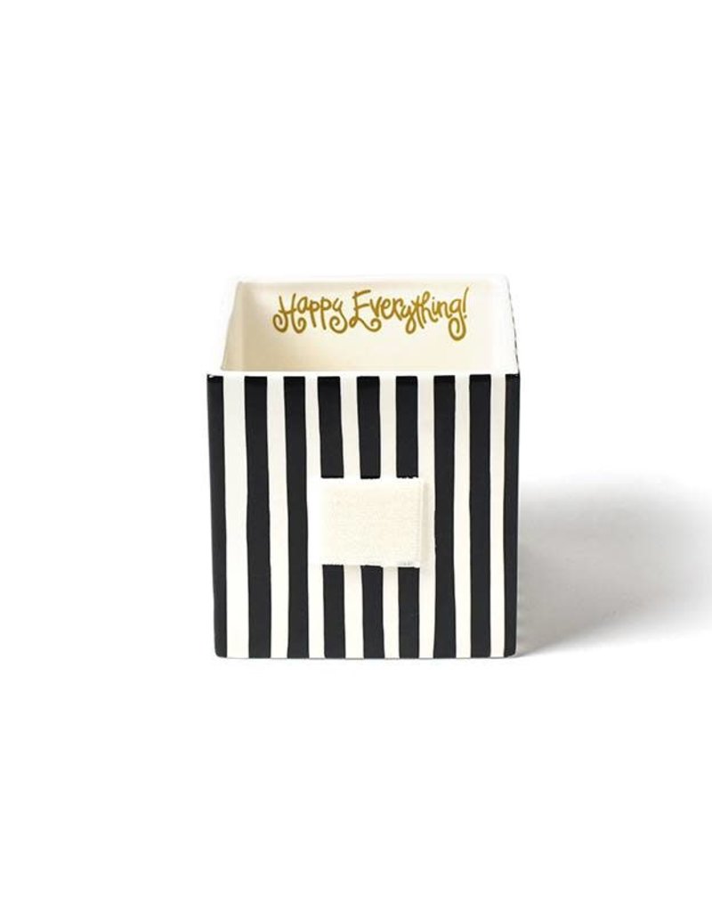 Happy Everything Black Stripe Mini Nesting Cube Medium