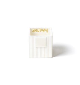 Happy Everything White Stripe Mini Nest Cube Small