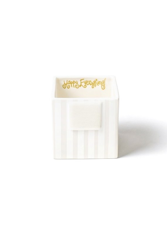 Happy Everything White Stripe Mini Nest Cube Small