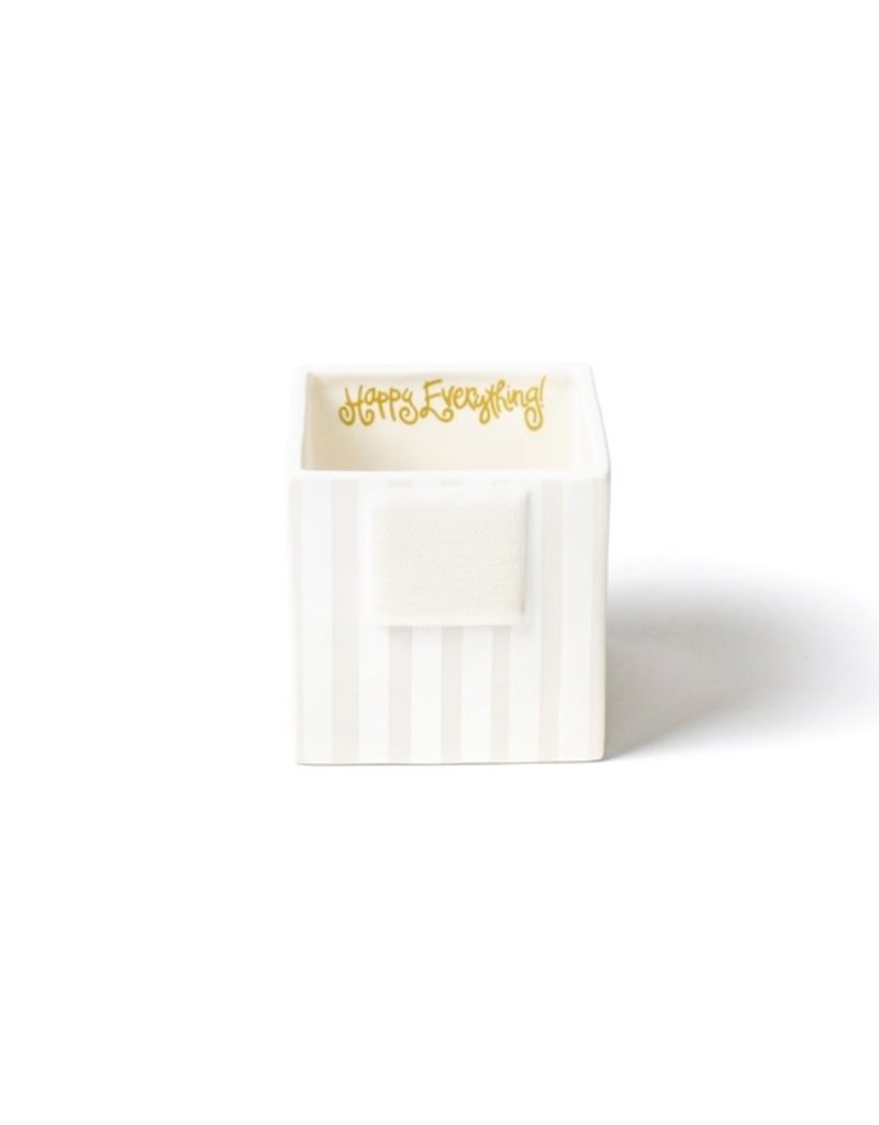 Happy Everything White Stripe Mini Nest Cube Small