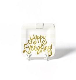 Happy Everything White Stripe Mini Platter