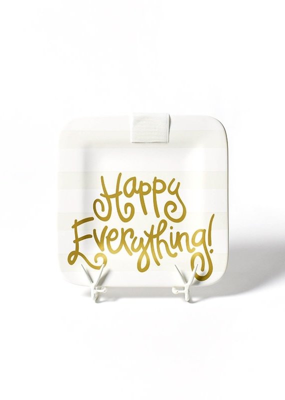 Happy Everything White Stripe Mini Platter