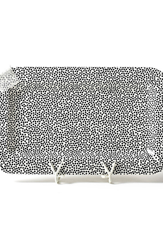 Happy Everything Black Small Dot Mini Rectangle Platter