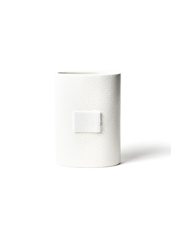 Happy Everything White Small Dot Mini Oval Vase