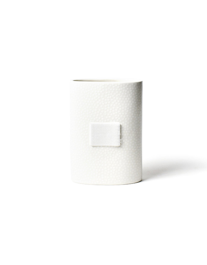 Happy Everything White Small Dot Mini Oval Vase