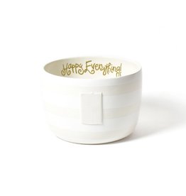 Happy Everything White Stripe Big Bowl
