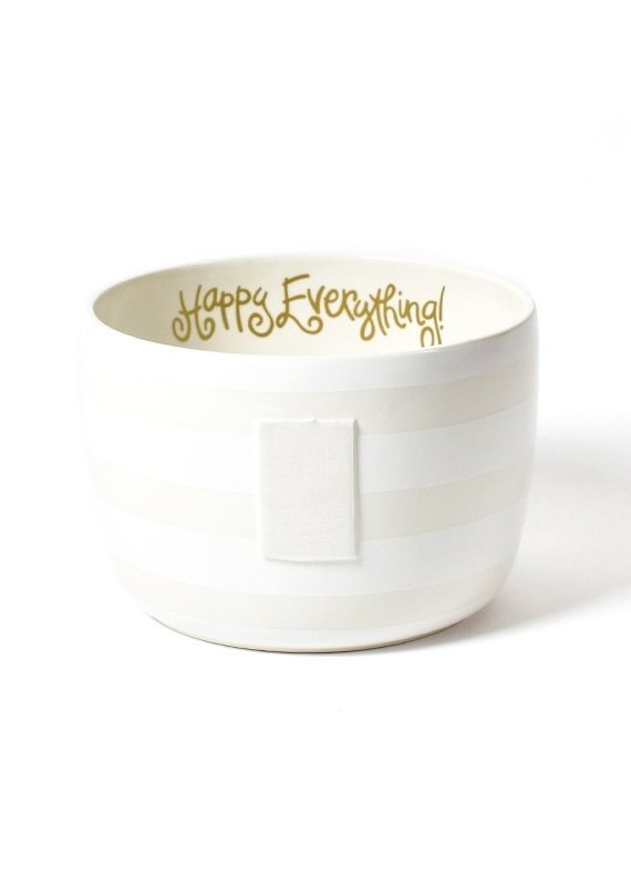 Happy Everything White Stripe Big Bowl