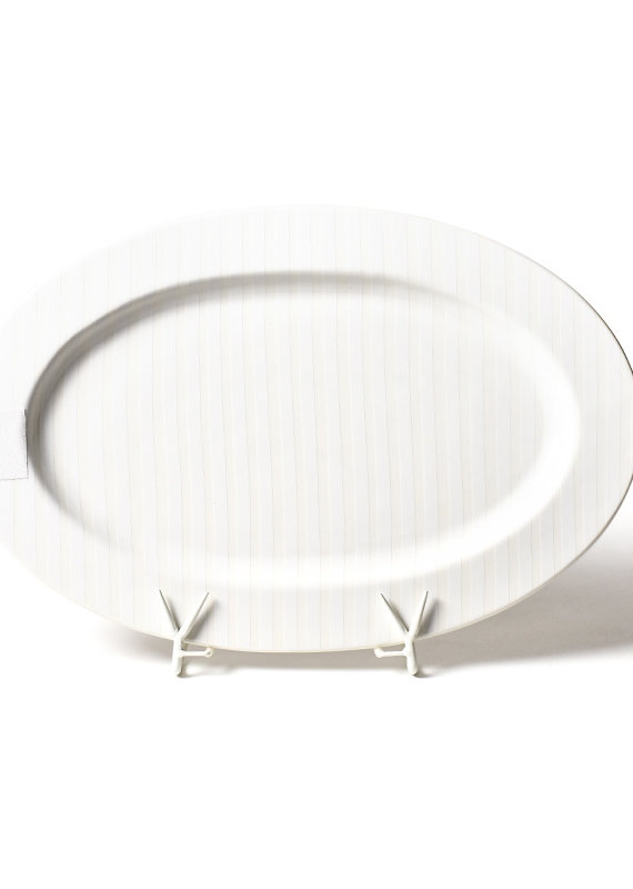 Happy Everything White Stripe Big Entertaining Platter