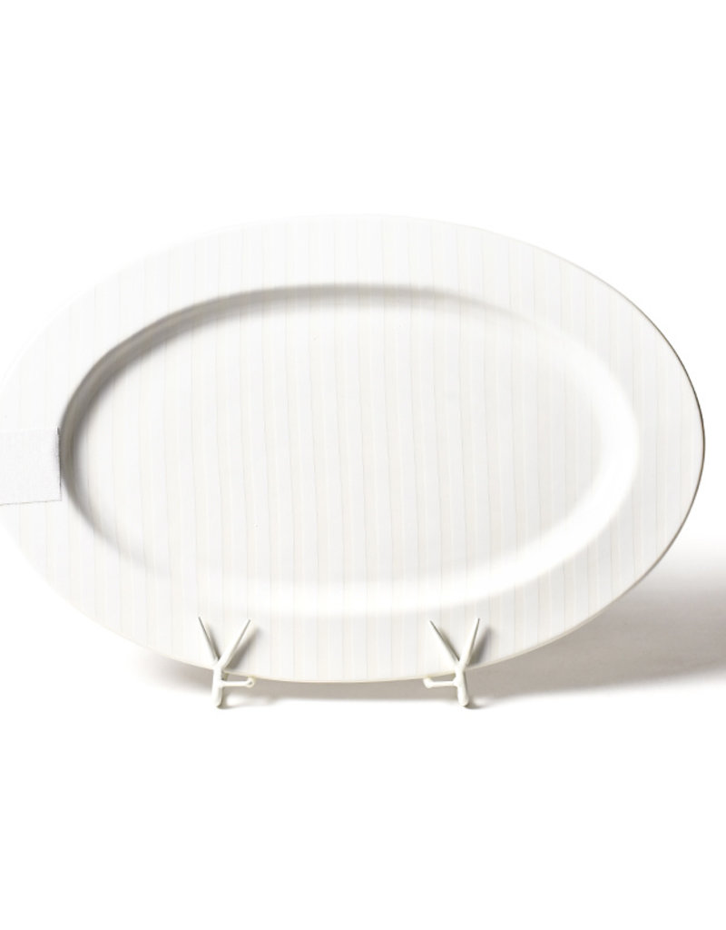 Happy Everything White Stripe Big Entertaining Platter