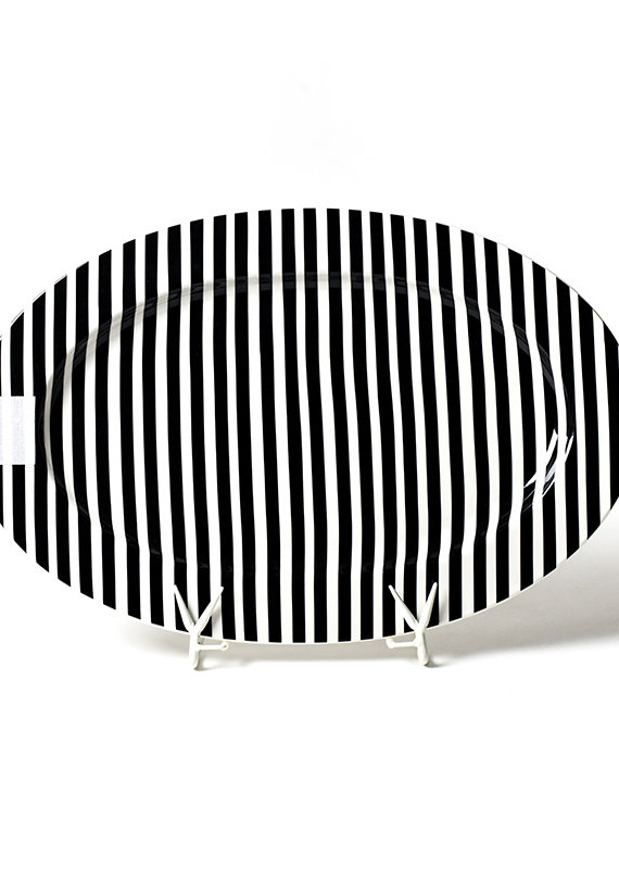 Happy Everything Black Stripe Big Entertaining Platter