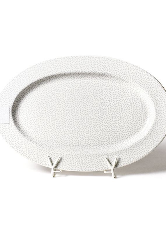 Happy Everything Stone Small Dot Oval Entertaining Platter