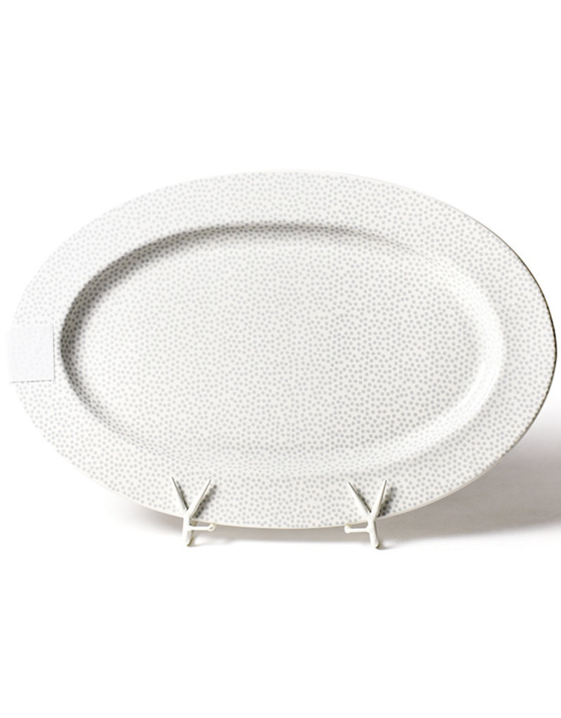 Happy Everything Stone Small Dot Oval Entertaining Platter