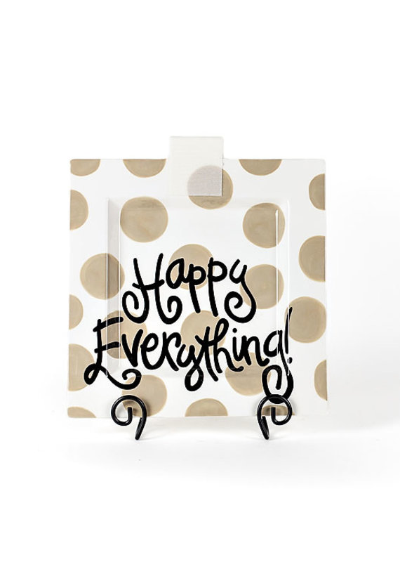 Happy Everything Neutral Dot Big Square Platter