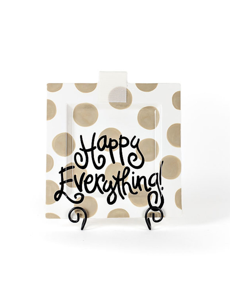 Happy Everything Neutral Dot Big Square Platter