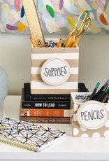 Happy Everything Neutral Stripe Mini Nesting Cube- Medium