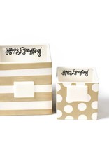 Happy Everything Neutral Stripe Mini Nesting Cube- Medium