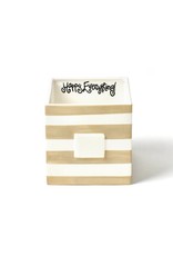 Happy Everything Neutral Stripe Mini Nesting Cube- Medium