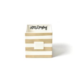 Happy Everything Neutral Stripe Mini Nesting Cube- Medium