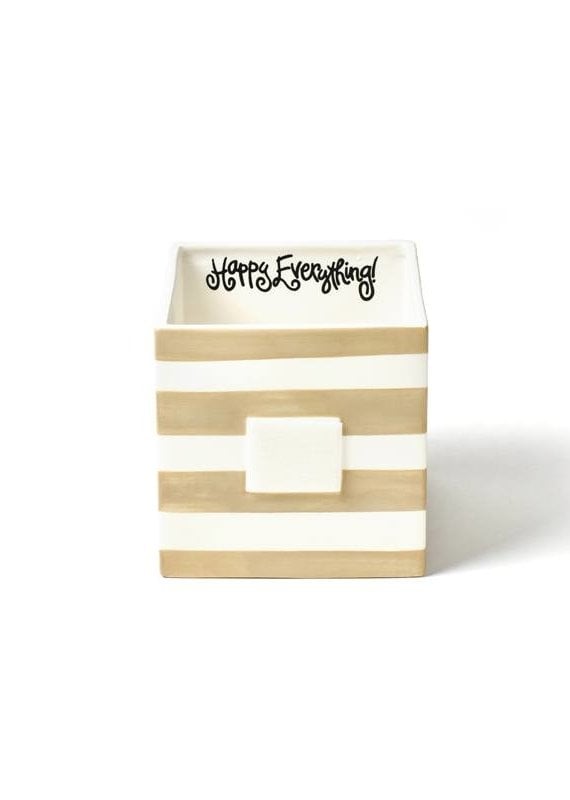 Happy Everything Neutral Stripe Mini Nesting Cube- Medium