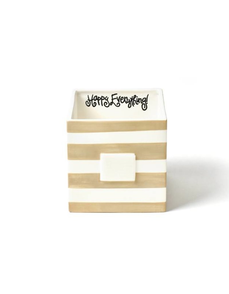 Happy Everything Neutral Stripe Mini Nesting Cube- Medium