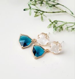 LDayDesigns Crystal Peacock Green Studs