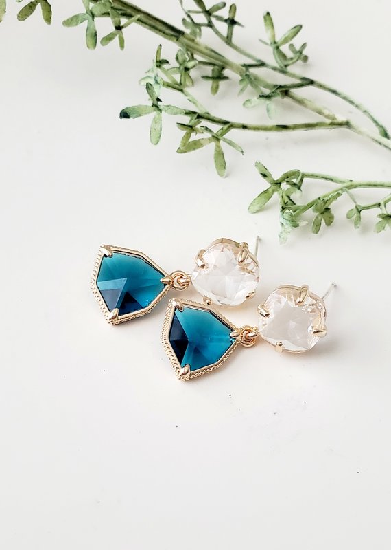 LDayDesigns Crystal Peacock Green Studs