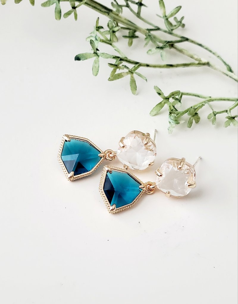 LDayDesigns Crystal Peacock Green Studs