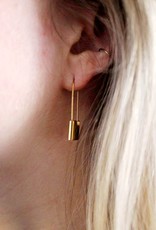 LDayDesigns Dainty Lock Earrings-Gold