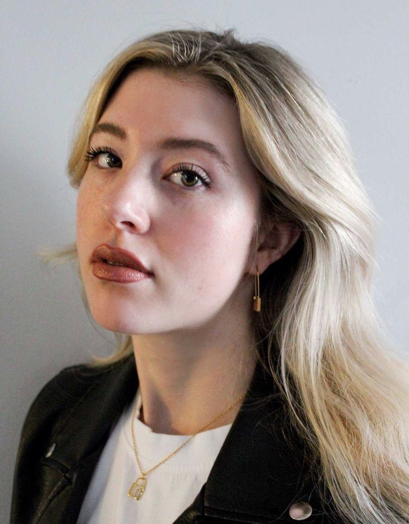 LDayDesigns Dainty Lock Earrings-Gold